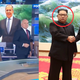 Screenshot from the Kremlin backed TV network Russia-1 on June 3, 2018 (left) Photo from Russia’s Ministry of Foreign Affairs showing Kim Jong Un and Sergey Lavrov on May 31, 2018 (right)